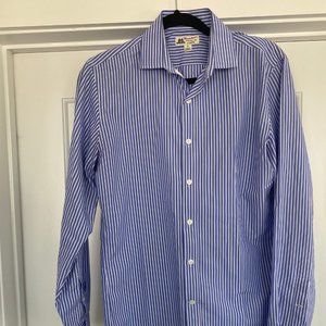 J. Crew x Thomas Mason Blue Stripe Shirt